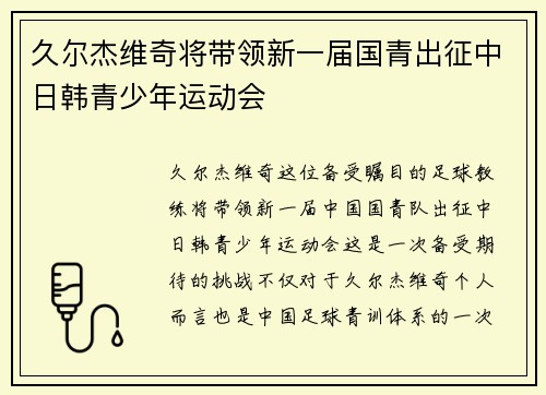 久尔杰维奇将带领新一届国青出征中日韩青少年运动会